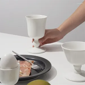 Muggar franska minimalistiska keramiska bägge hem röd vin cup kreativ dryck restaurang fruktdessert glass