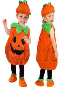 Милая детская одежда для костюмированной вечеринки на Хэллоуин, нарядный бальный стиль, костюм для выступлений, детский костюм без рукавов с тыквой Dress2934869