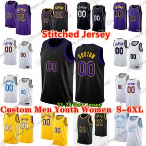 Custom S-6xl 23-24 Nowy sezon zszyty koszulka do koszykówki 23 James 3 Anthony 1 d'Engelo 28 Rui Davis Russell Hachimura Jarred Vanderbilt Jalen Hood-Schifino Wood Reddish