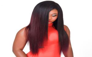 Brazilian Ombre Burgundy Straight Hair 3 Bundles 1B 99J Brazilian Red Virgin Hair Weave Whole Colored Ombre Human Hair Extensi7691133