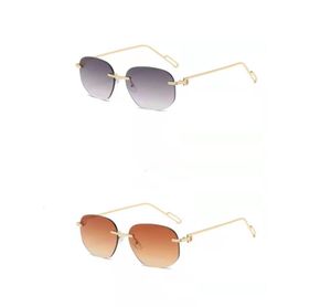 Fashionable sun frames Male Selling Fashion Metal UV400 Protection Rimless 18K Gold and Female Sun Glasses Shield Retro Design Sun5800850