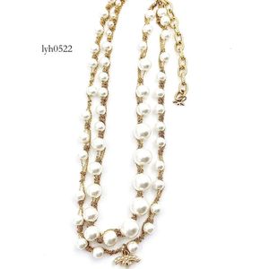 Chanelllies Cclies Channel Chanelliness Designer Netclace Brass French Brands Classic Lettern Heldant efmaid Pearl Double Leyer Cha