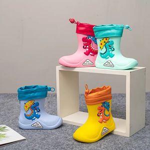 Regenausrüstung Kinder EVA Abnehmbare Plüsch Regenstiefel Jungen Mädchen Kleinkind Wasserdichte Schuhe Leichte Warme Kinder Wasserschuhe für Vier Jahreszeiten