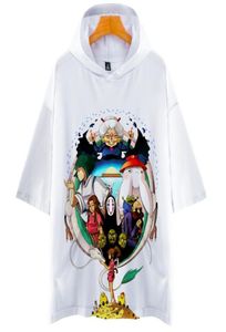 Japan Anime Studio Ghiblii Sivrited Away No Face Man 3D Print z kapturem z kapturem Kobiety Kobiety Mężczyźni Harajuku streetwear Tshirt4170260