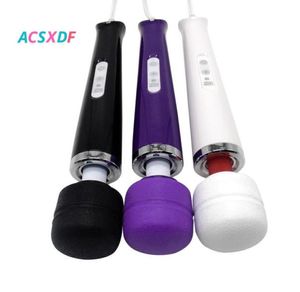 ACSXDF 10 Hastigheter 110240V Magic Wand Massager Nipple G Spot Pussy Stimulator vibratorer Vuxna sexleksaker för kvinnor8539619