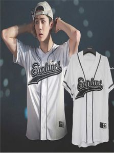 ソウルkpopユニセックスボタンのエクソルディウムTシャツTshirt baekhyun Summer Topsファッション韓国ファンTEES 210331232352