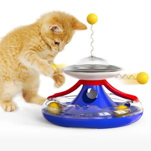 Brinquedos para gatos, brinquedo para treinamento interno, catnip, bandeja interativa, torre, bandeja de penas, inteligência, vazamento, comedor, bola curiosa