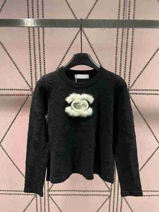 Suéteres femininos designer 2023 pista inverno carta padrão tricô moda design de pele manga longa casual o-pescoço mulheres pulôver jumper fy4m