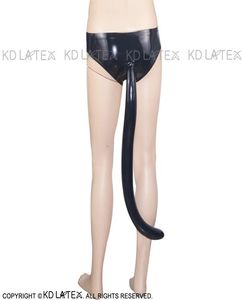 Schwarze sexy Latex-Slips mit Katze, aufblasbarer Schwanz, Shorts, Gummi-Unterhose, Unterwäsche, Hose 00525151375