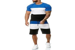 Yeni Men039s Mens 2 Parça Kıyafet Spor Seti Kol Tişört ve Şort Yaz Boş Zamanlı Kısa İnce Setler Suit9306299