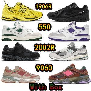 Med Box New 1906R Blazing Yellow Running Shoes 9060 2002R 990 530 550 Woman Men Sneakers Storlek 36-45