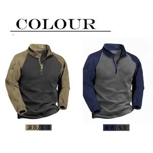 Herren Taktische Outdoor-Jacke aus Polarwolle, Jagdanzug, warmer Reißverschluss, dekorativer Pullover, winddichter Herrenmantel, warmer Wanderpullover 240227