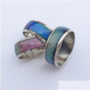 Band Rings Super Quality 100st Color Changeble Mood Ring 6mm i bredd 2.6 g/PC Drop Leverans smycken DHFY5