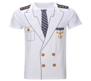 Men039s Kapitän Kostüm T-Shirts Lustiges Cosplay Halloween Weihnachten T-Shirt Erwachsener Mann Top Cowboy Pilot Uniform Karneval 3D Plus Size6686129