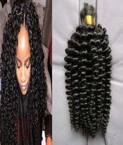 Extensões brasileiras do cabelo da trança 100g nenhuma trama do cabelo humano a granel para trançar kinky encaracolado cabelo humano a granel whole5467794