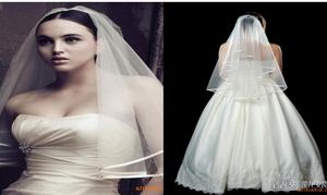 Proste i tanie akcesoria ślubne Welle Washese Edge Veu de Noiva Vintage White Bridal Veils9130197