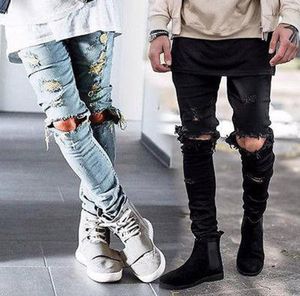 WholeMens Ripped Skinny Straight Slim Elastic Denim Fit Biker Jeans Pants Long Pants Stylish Straight Slim Fit Jeans5178300