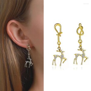 Stud Earrings Creative Fashion Elk Christmas Exquisite Luxury Crystal Deer Women Girls Jewelry Gift Jewelr