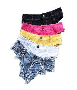 Frauen Sexy Low Waist Loch Quaste Denim Shorts Jeans Tanga Kurze Feminino 2203085142419