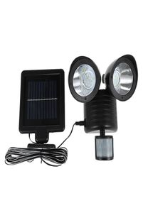 Dual Head PIR Motion Sensor Solar Light 22 LEDS SOLAR LAMP FÖR UTOMER GARDEN Nödljus Spotlight Street Wall Lights4614222