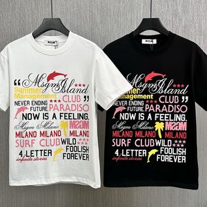 Camiseta solta das mulheres dos homens curto topo c1 jovem casal meia manga base camisa clássica msg carta impressão tshirts CSG2403011-12