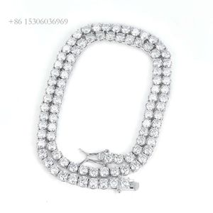 Hot Sale Hip Hop Sterling Sier VVS Moissanite Small Size 2Mm Width Tennis Chain Factory Price