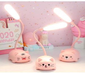 Night Lights USB Recharge Cartoon Cute Pet Bear Pig Cat Dog Led Table Light Child Eye Protection Warm White Desk Lamp Novelty Ligh5052028