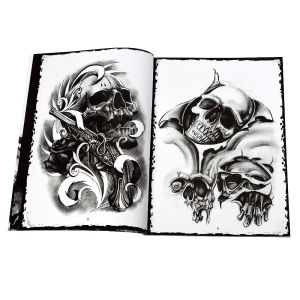 Accesories Professional Tattoo Flash Magazine Skull Book A4 szkic tatuaż