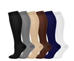 Mjuk nylon Antifatigue Knee High Compression Socks Calf Foot Support Strumpor SXXL MENS WOMENS X07106044965