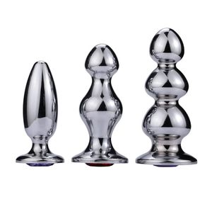 Nowy super duży rozmiar Ogromne aluminium stopa kryształowe kryształowe koraliki analowe tyłki wtyk wtyka wkładki SM Sex Toy i kobiety dla dorosłych produkty Y3293831