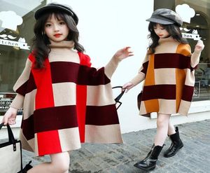 秋と冬の女の子の新しいバットシャツハイカラーバージョン韓国語のマントセーターマントマントコートジャケット3503795