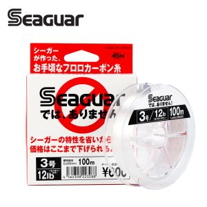 Linhas originais seaguar etiqueta branca 100m linha de pesca de fluorocarbono fibra de carbono equipamento de pesca de água doce 4lb 8lb 10lb 14lb 16lb 20lb