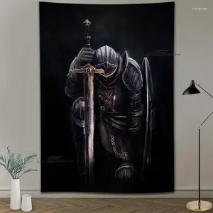 Tapestries Medieval Knights Templar Patterns Tapestry Wall Hanging Cloth Decorative Modern Family Art Bookshelves Tape