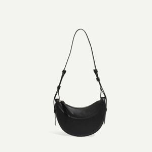 Crescent Underarm Bag with French Paris Niche Design, Single Shoulder Crossbody Bag for Women, Leather Saddle Bag for Women Correct Version High QualityD