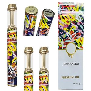 New Rainbow California Honey Disposable Vape Pen Empty E Cigarettes 1ml Gold Ceramic Coil Atomizers 400mah Rechargeable Battery Ecig Thick Oil Cartridges