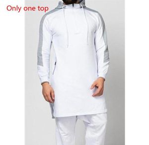 Män Jubba Thobe Muslim Arabiska islamiska kläder Abaya Dubai Kaftan Winter Long Sleeve Stitching Saudi Arabia tröja Ethnic5309910