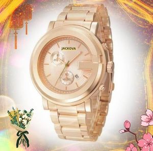 Busines Casual Donna Uomo Orologio con quadrante grande Data e ora automatiche Tessuto Fascia in acciaio inossidabile Orologio al quarzo Cielo Diamanti Anello Business Cool Bracciale a catena Orologio da polso regali