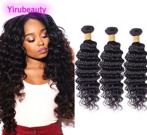 Peruvian Unprocessed Human Hair 3 Bundles Virgin Hair Extensions Deep Wave Curly Natural Color Dyeable Weaves 828inch 3 Bundles1300856