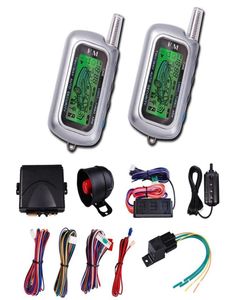 Bilfordonssäkerhet Sökning Bil Alarm 2 Way LCD Sensor Remote Engine Start System Kit Automatisk bil Burglar Alarm System CA7216351