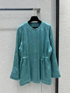 여자 자켓 드로우 스트링 트렌치 코트 수입 아세트산 실크 패브릭 느슨한 스타일 캐주얼 상체는 얇다