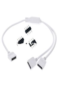 HUB RGB Strip Connector WhiteBlack LED Split Extension Cable Wire 30cm 1 RGB Kvinna 4Pin till 1 2 3 4 5 Kvinna Port5092323