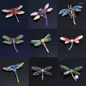 Brooches Crystal Vintage Dragonfly For Women Girls Dress Coat Accessories Cute Fashion Wedding Jewelry Gifts Large Insect Brooch