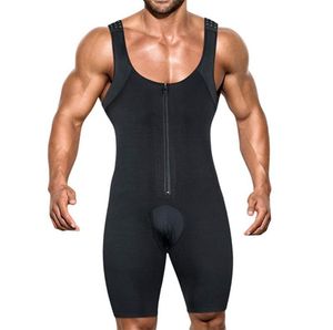 Men039s Body Shapers Корректирующее белье Боди Полный компрессионный костюм для похудения Дышащий корсет на молнии BuLifter Leg Tummy Contr7292527