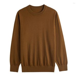 Men's Sweaters 2024 Spring Round Neck Pullover Top With Fine Imitation Wool Loose Solid Knitted Bottom Shirt Long Sleeve Versatile