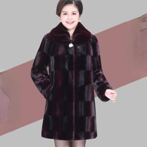 Pele feminina outono moda real pele de veludo casaco de pele de vison feminino comprimento médio natural pele médio jaqueta outerwear senhoras jaqueta quente g402