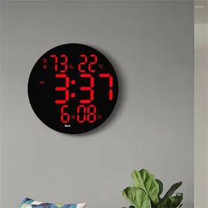 Wall Clocks Multifunction Led Clock Home Decoration 10 Inch Digital Display Temperature And Humidity Monitor