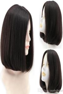 Bob kosher perucas cor preta perucas de alta qualidade 12a melhor mongol virgem cabelo humano sedoso em linha reta 4x4 base de seda peruca judaica rápido 2267367