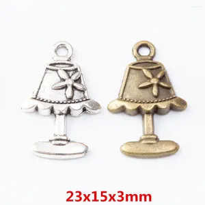 Charms 50 bitar av retro metall zinklegeringsbordslampa hänge för DIY handgjorda smycken halsband som gör 7067
