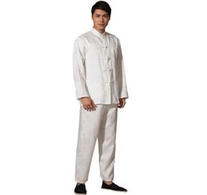 Men039s Tracksuits Chinese Traditional Satin Rayon Suit Vintage Long Sleeve Tai Chi Wushu Uniform Clothing M L XL XXL 3XL L07067394653