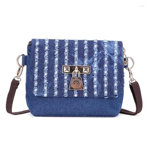 Evening Bags Luxury Handbags Women Designer Small Flap Denim Hole Crossbody Bag For Shopping Casual Shoulder Sac A Main 2024